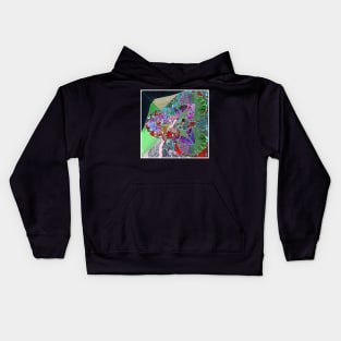 hazard city in lidar collage art in ecopop pattern Kids Hoodie